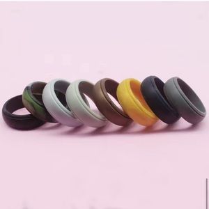 Men's Camo Green 8mm Silicone Comfort Fit Wedding Band